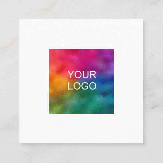 Custom Elegant Zwart en Goud Sjabloon Modern Vierkante Visitekaartje (Achterkant)