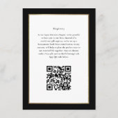 Custom Elegant Zwart en Goud Wedding Details Informatiekaartje (Achterkant)