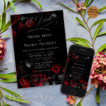 Custom Elegant Zwart en Rood Bloemen Bruiloft Kaart<br><div class="desc">Introductie van de Elegant Black and Red Floral Wedding Invitations, een betoverende mix van elegantie en gotische charme. Deze prachtige uitnodigingen zijn gedrapeerd in rijke zwarte en rode tinten, vermengd met weelderige bloemenrijke design die de toon zetten voor een onvergetelijk evenement. Een perfecte unie van traditionele romantiek en gotische intriges....</div>