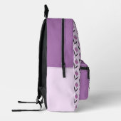 Custom elegante bloemen paarse violet grijs rood bedrukte rugzak (Links)