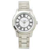 Custom elegante bloemenblauw violet paarse horloge (Voorkant)