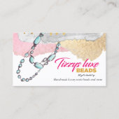 CUSTOM Elegante Handgemaakte Kralen Sieraden V2 R1 Visitekaartje (Voorkant)