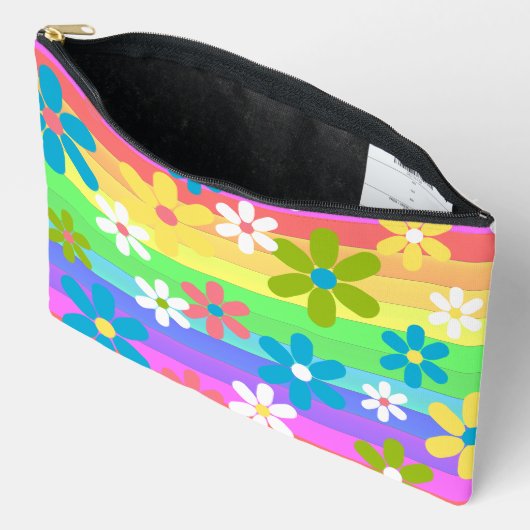 Custom Elegante regenboog bloemkleur turquoise bla Etui (Open)