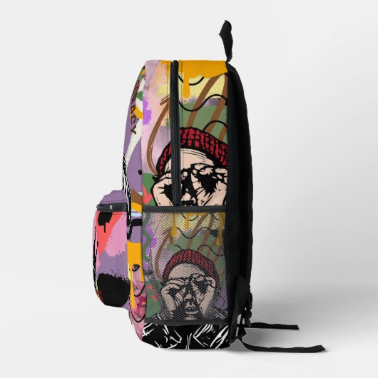 Custom elegante unieke street art Verenigde Staten Bedrukte Rugzak (Rechts)