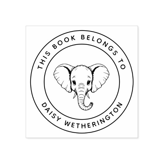 Custom Elephant Dit boek hoort bij de naam van Kin Rubberstempel (Afrduk)