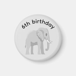 Custom Elephant Happy Birthday Party Age Magnet