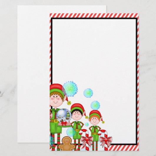 Custom Elf Holiday Briefpapier (Voorkant / Achterkant)