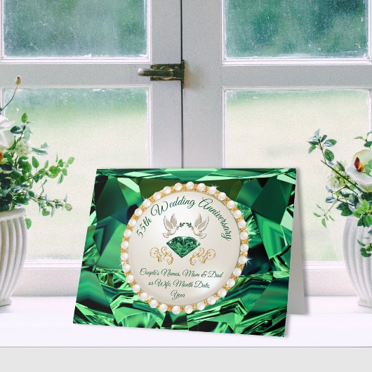 Custom Emerald, 55e bruiloft Jubileum Kaarten