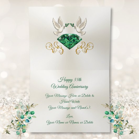 Custom Emerald, 55e bruiloft Jubileum Kaarten