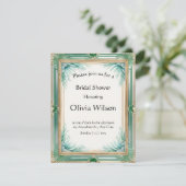 Custom Emerald Gold Luxury Invitation (Staand voorkant)