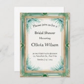 Custom Emerald Gold Luxury Invitation (Voorkant / Achterkant)