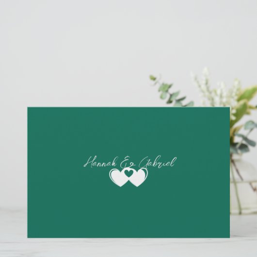 Custom Emerald Green Briefpapier (Staand voorkant)