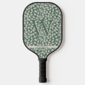 Custom Emerald Green Flower Pickleball Paddle (Voorkant)