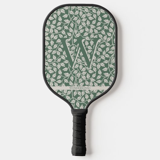 Custom Emerald Green Flower Pickleball Paddle (Achterkant)