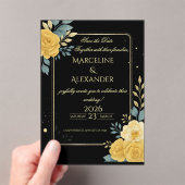 Custom Emerald & Ivory Botanical Invitation Acryl Uitnodigingen (Insitu (Draagbaar))