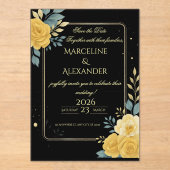 Custom Emerald & Ivory Botanical Invitation Acryl Uitnodigingen (Voorkant)