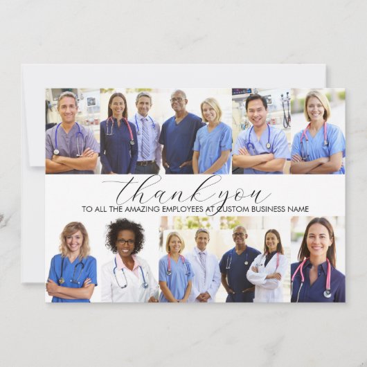 Custom Employee Appreciation 8 Photo Collage Bedankkaart (Voorkant)