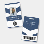 Custom Employee Badge with Photo, Logo & Barcode (Voor- en achterkant)