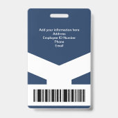 Custom Employee Badge with Photo, Logo & Barcode (Achterkant)