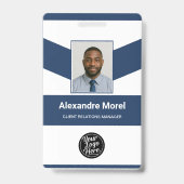 Custom Employee Badge with Photo, Logo & Barcode (Voorzijde)