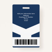 Custom Employee Badge with Photo, Logo & Barcode (Achterkant)