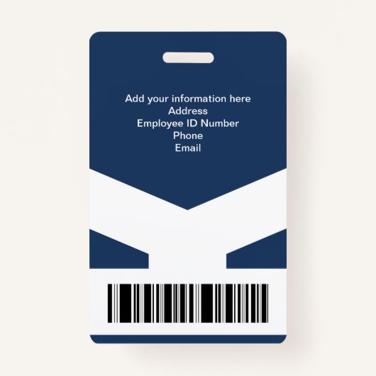 Custom Employee Badge with Photo, Logo & Barcode (Achterkant)