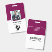 Custom Employee ID Badge (Voor- en achterkant)