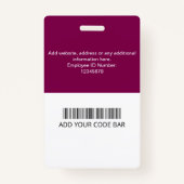 Custom Employee ID Badge (Achterkant)