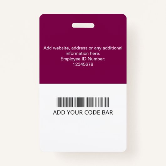 Custom Employee ID Badge (Achterkant)