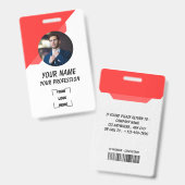Custom Employee ID Badge with Photo (Voor- en achterkant)