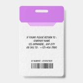 Custom Employee ID Badge with Photo (Achterkant)