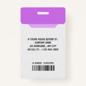 Custom Employee ID Badge with Photo (Achterkant)