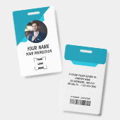 Custom Employee ID Badge with Photo (Voor- en achterkant)