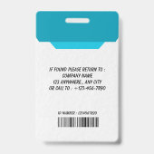 Custom Employee ID Badge with Photo (Achterkant)