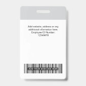 Custom Employee Name Business Logo Qr Code Badge (Achterkant)