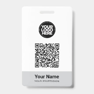 Custom Employee Name Business Logo Qr Code Badge