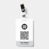 Custom Employee Name Business Logo Qr Code Badge (Voorzijde met clip)