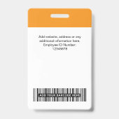 Custom Employee Name Business Logo Qr Code Badge (Achterkant)
