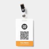 Custom Employee Name Business Logo Qr Code Badge (Voorzijde met clip)