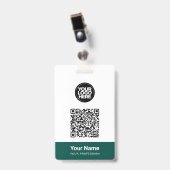 Custom Employee Name Business Logo Qr Code Badge (Voorzijde met clip)