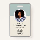 Custom Employee Pass Foto ID Logo Qr barcode Badge (Voorkant)