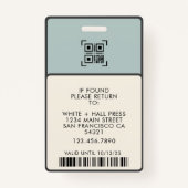Custom Employee Pass Foto ID Logo Qr barcode Badge (Achterkant)