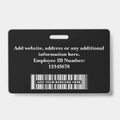 Custom Employee Photo, Bar Code, Logo, Name Badge (Achterkant)