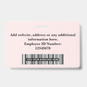 Custom Employee Photo, Bar Code, Logo, Name Badge (Achterkant)