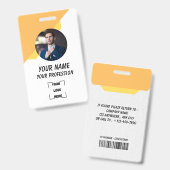 Custom Employee Photo, Bar Code, Logo, Name Badge (Voor- en achterkant)