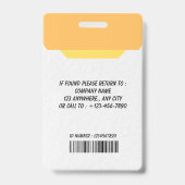 Custom Employee Photo, Bar Code, Logo, Name Badge (Achterkant)