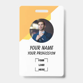 Custom Employee Photo, Bar Code, Logo, Name Badge