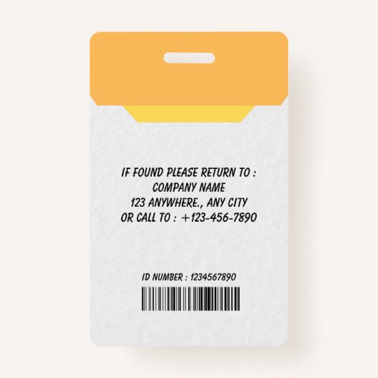 Custom Employee Photo, Bar Code, Logo, Name Badge (Achterkant)