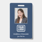 Custom Employee Photo, Barcode, Logo, Name Badge (Voorzijde)