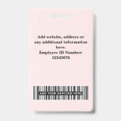 Custom Employee Photo, Barcode, Logo, Name Badge (Achterkant)